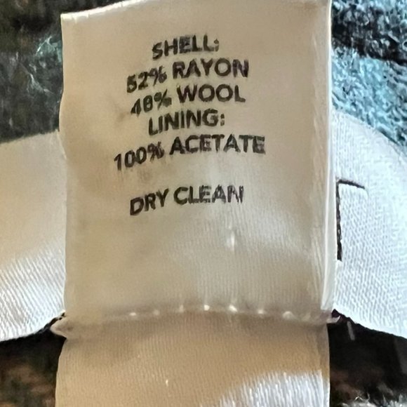 Loft Plaid A-Line Green/Tan Skirt, Lined, 48% Wool - 8 - Picture 5 of 5